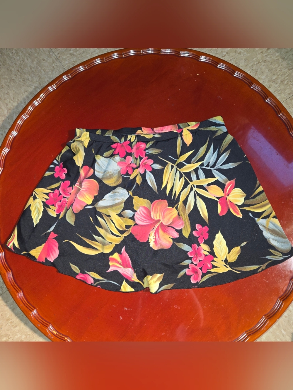 Swim Skort Cover Up Jamaica Bay Vintage  Floral Tropical Size Small 14 Vtg